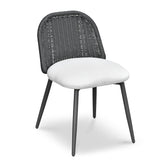 Alexa Black Rattan Performance Fabric Dining Chair Model: TOV-O69284